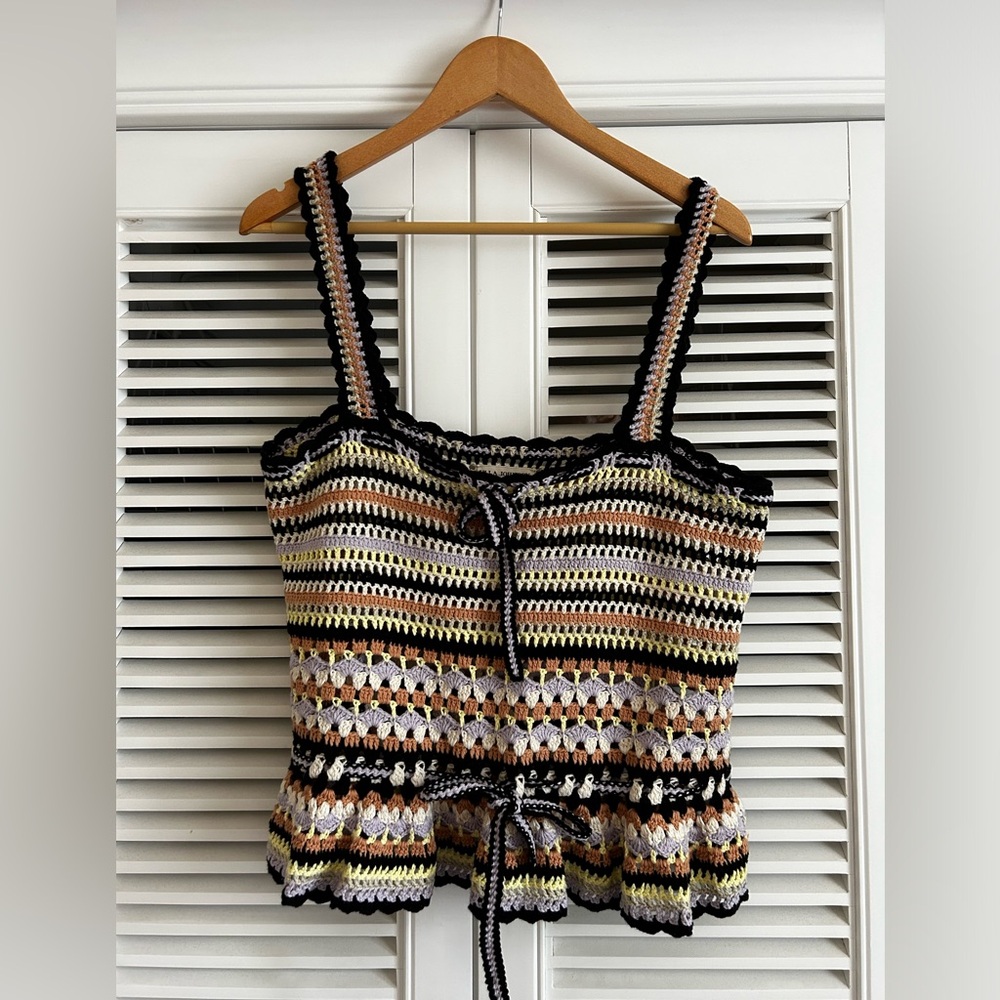 Ulla Johnson Zita Crochet Tank Top XL